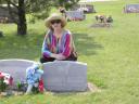 Sharon at her father’s grave