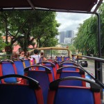Double-decker bus touring